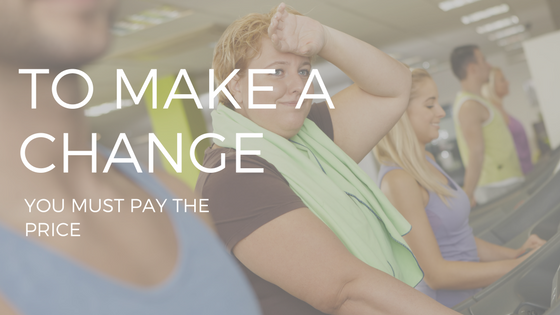 THE TExt "make a change" over a woman exerciising on a treadmill